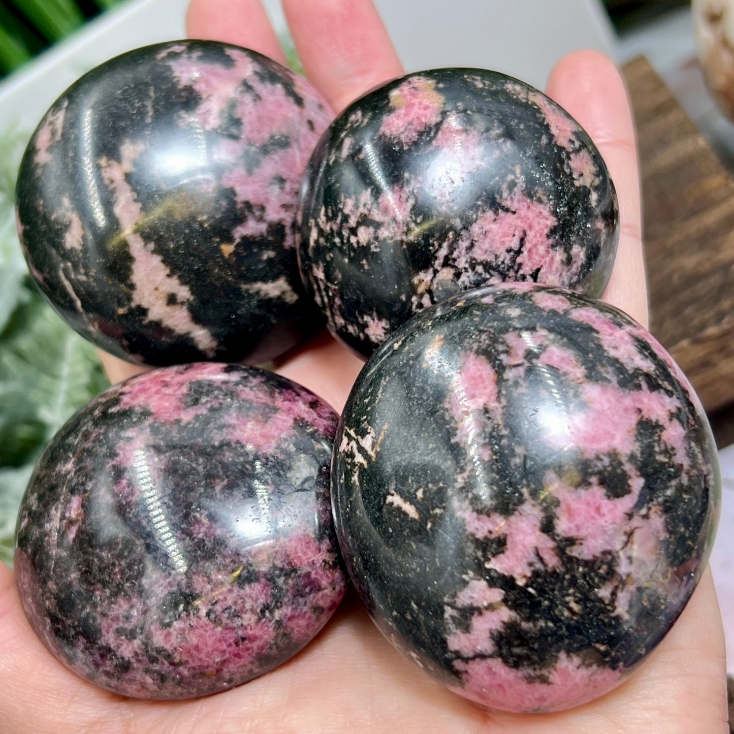 Rhodonite Palm Stones Worry Reiki Meditation Crystals YOU CHOOSE