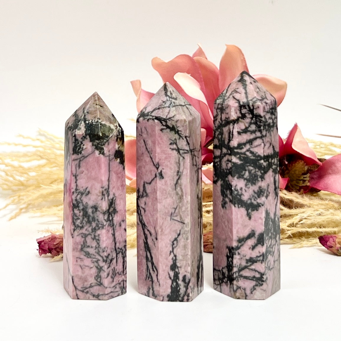 Rhodonite Points Towers Crystal Generators YOU CHOOSE