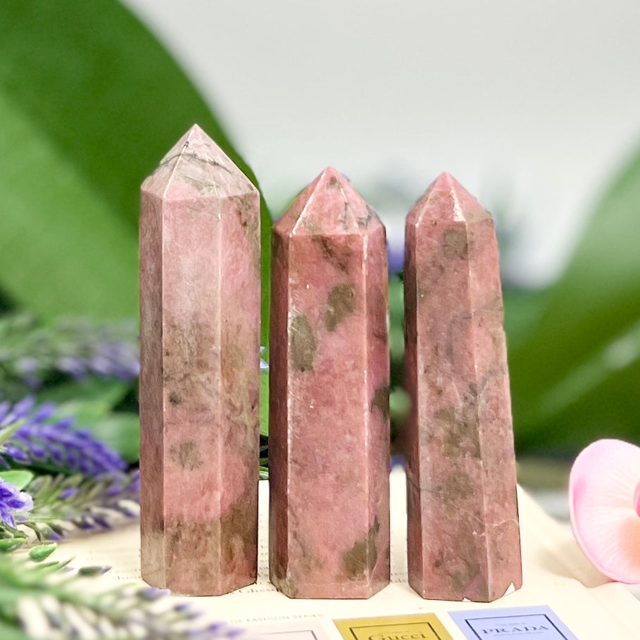 Rhodonite Points Towers Crystal Generators YOU CHOOSE