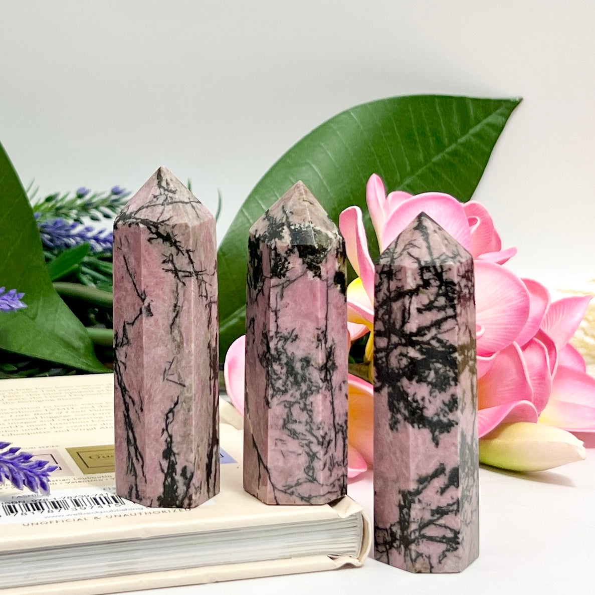 Rhodonite Points Towers Crystal Generators YOU CHOOSE
