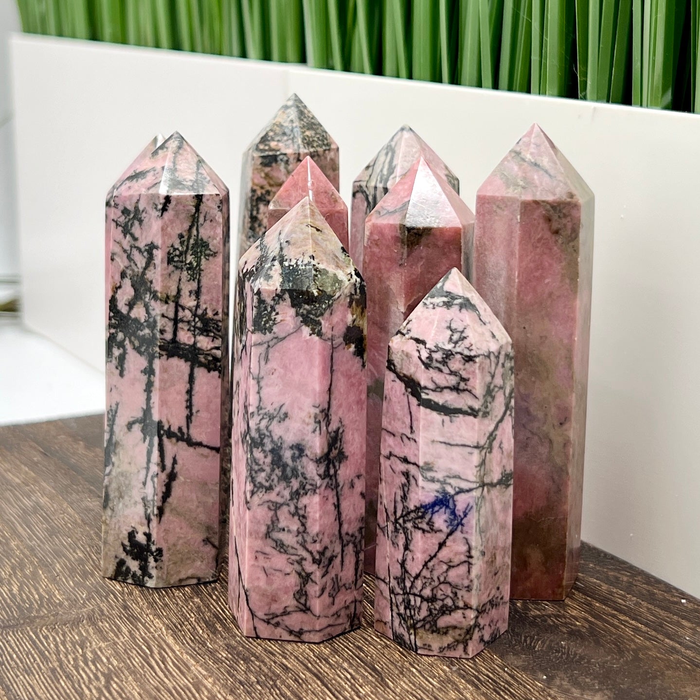 Rhodonite Points Towers Crystal Generators YOU CHOOSE