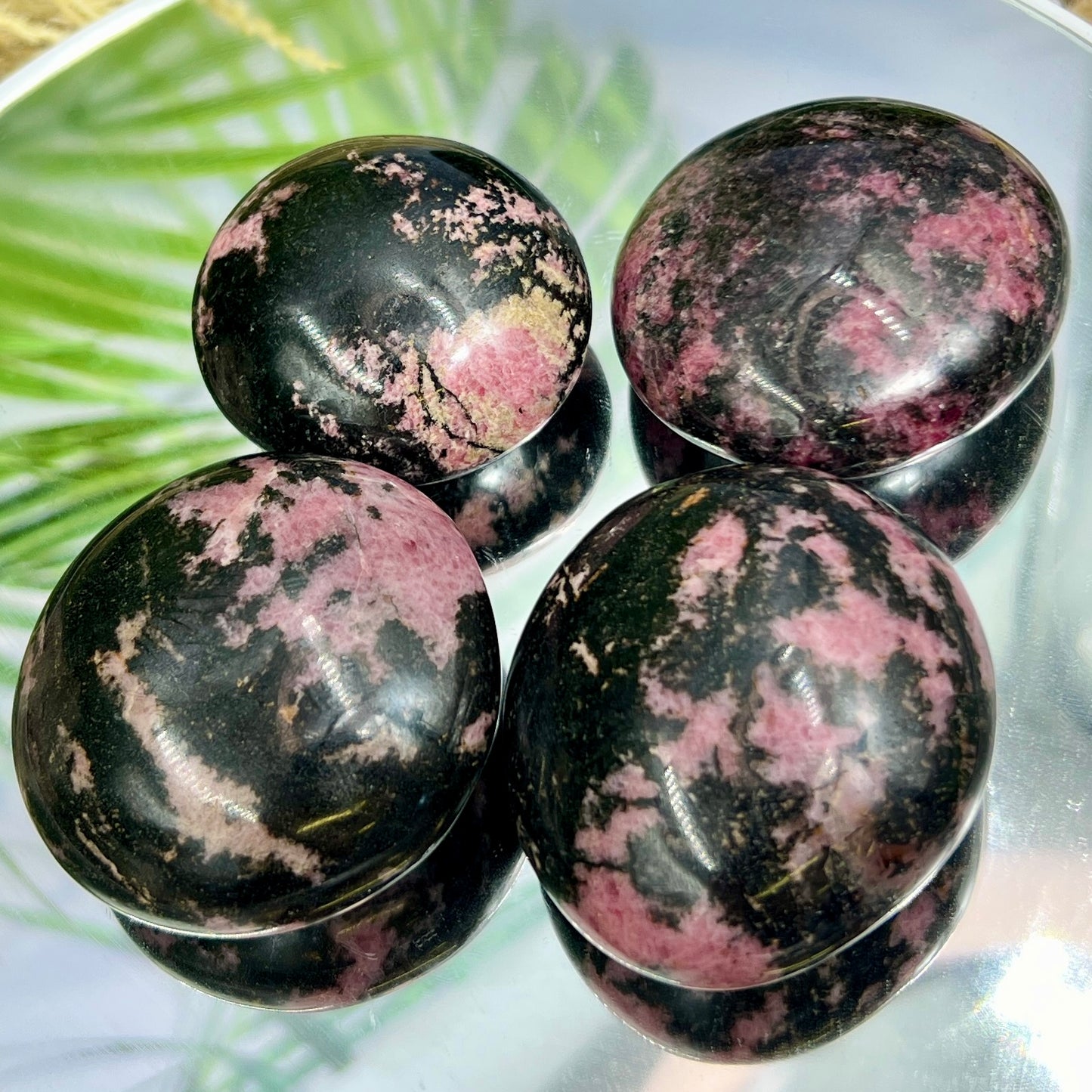Rhodonite Palm Stones Worry Reiki Meditation Crystals YOU CHOOSE