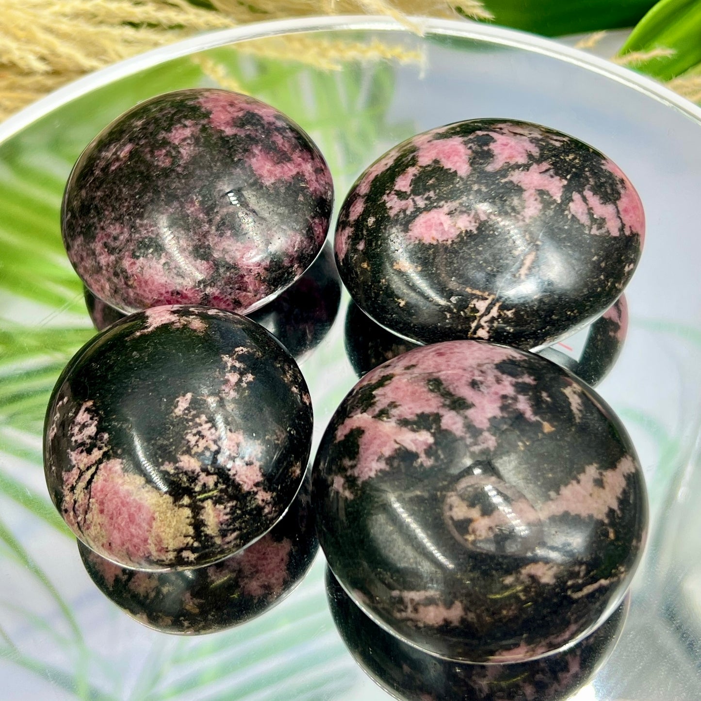 Rhodonite Palm Stones Worry Reiki Meditation Crystals YOU CHOOSE