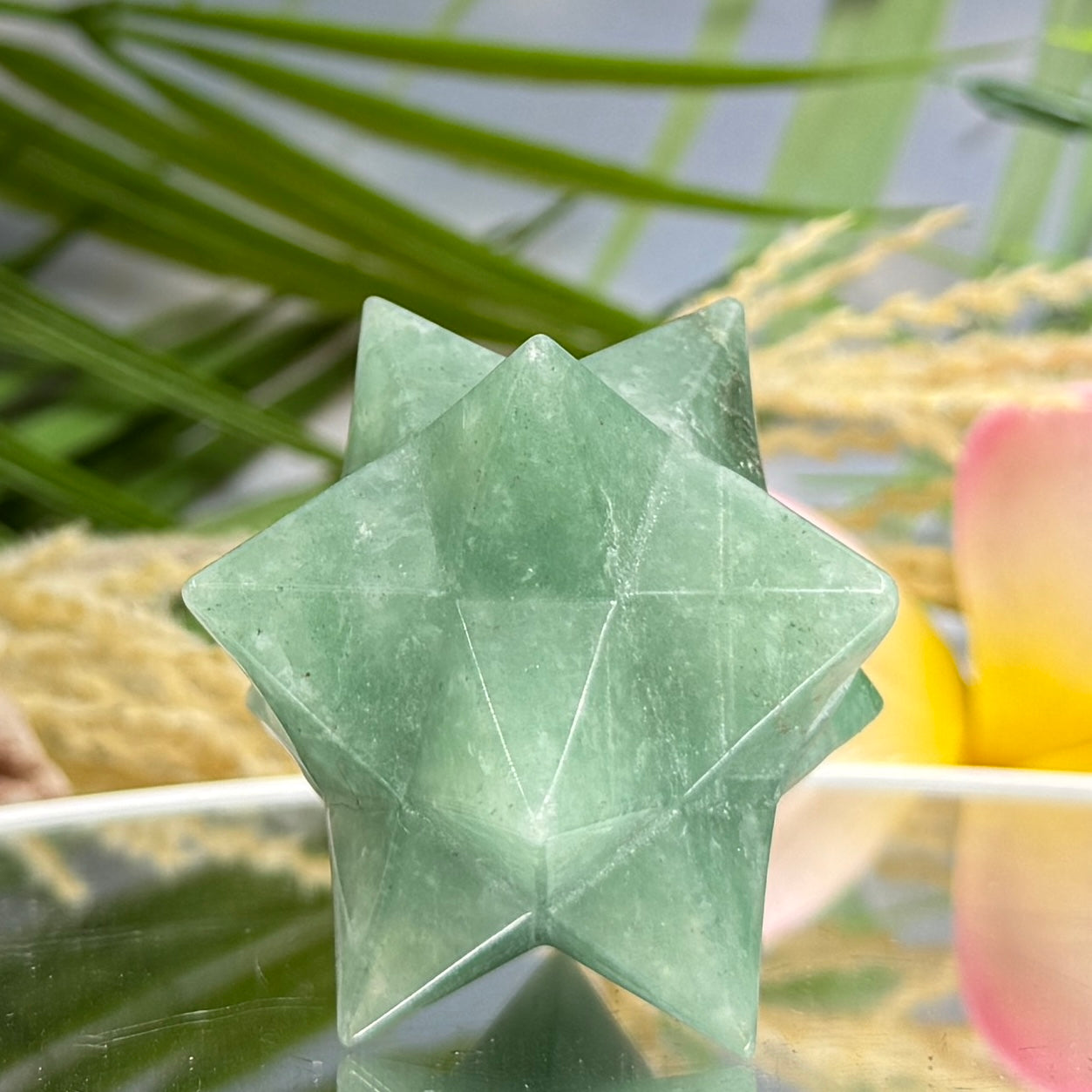 Green Aventurine Merkabah Stone of Opportunity Crystal Carving 84g