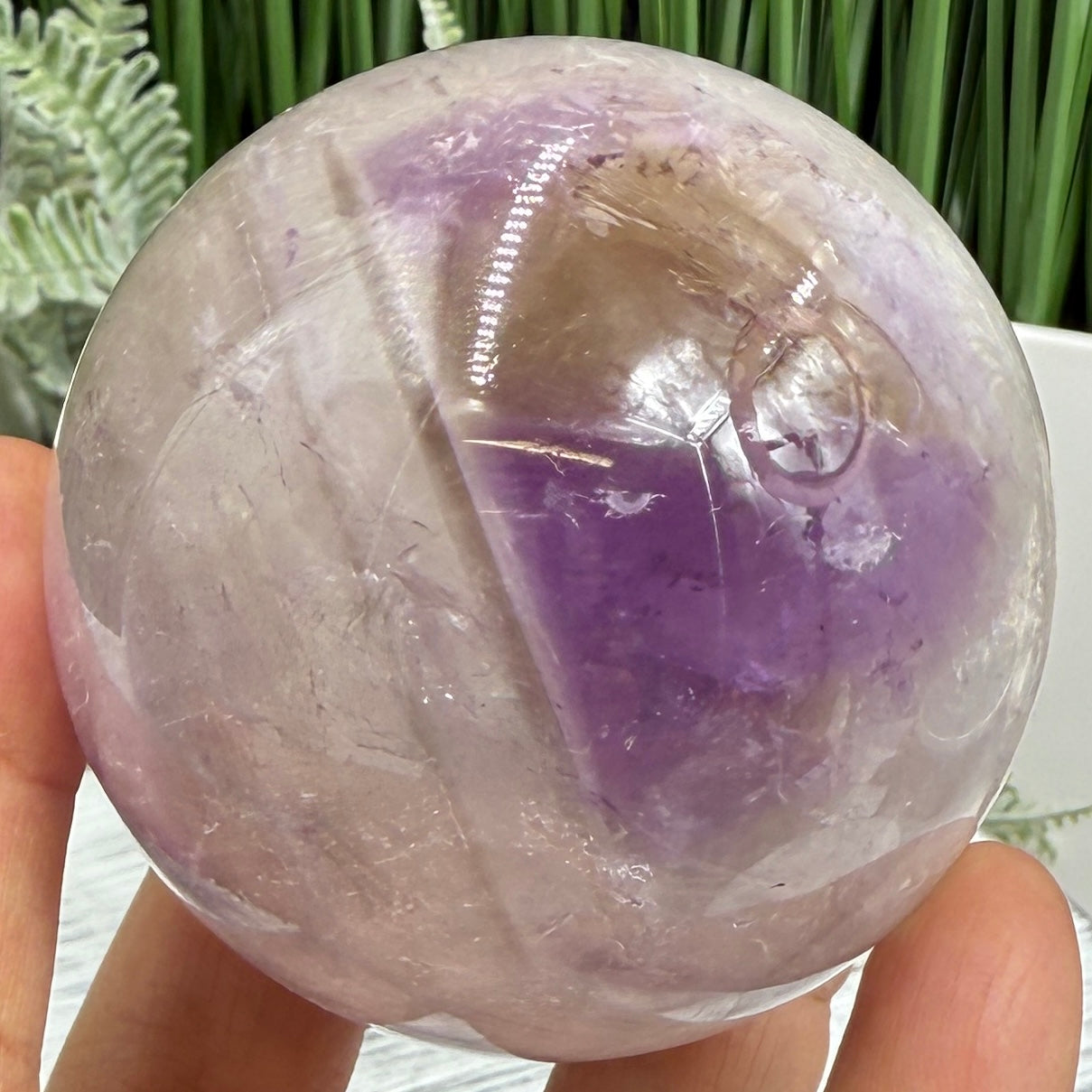Ametrine Quartz Sphere Amethyst with Citrine Natural Crystal Ball 360g 64mm