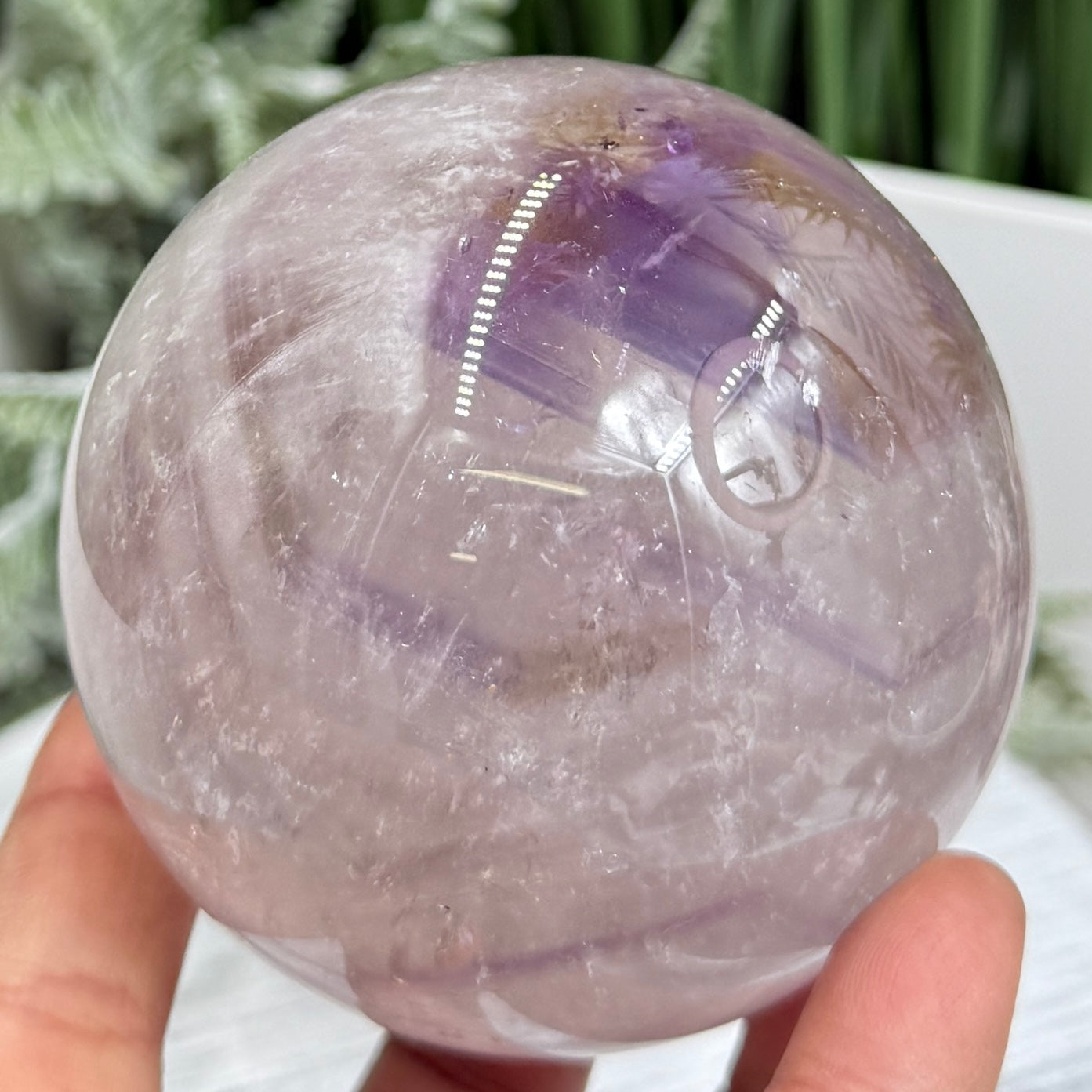 Ametrine Quartz Sphere Amethyst with Citrine Natural Crystal Ball 565g 74mm