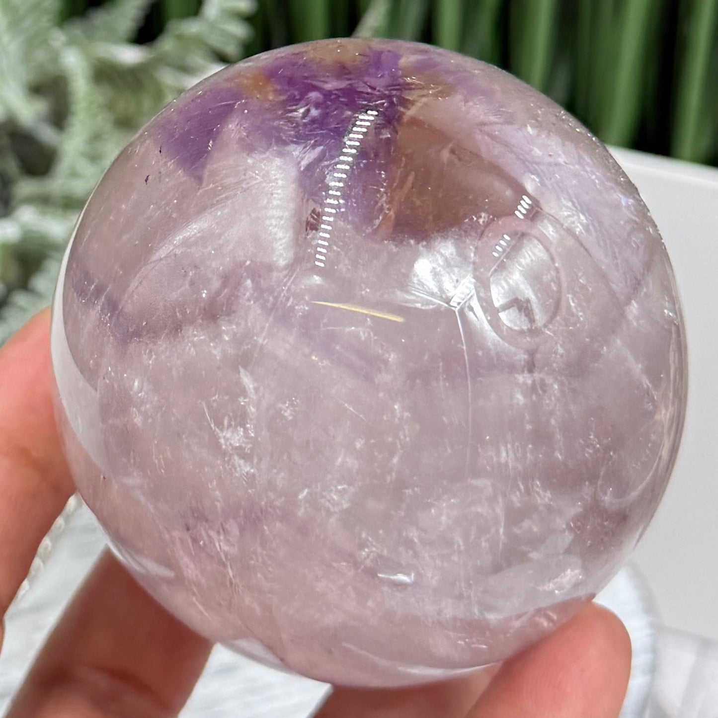 Ametrine Quartz Sphere Amethyst with Citrine Natural Crystal Ball 565g 74mm