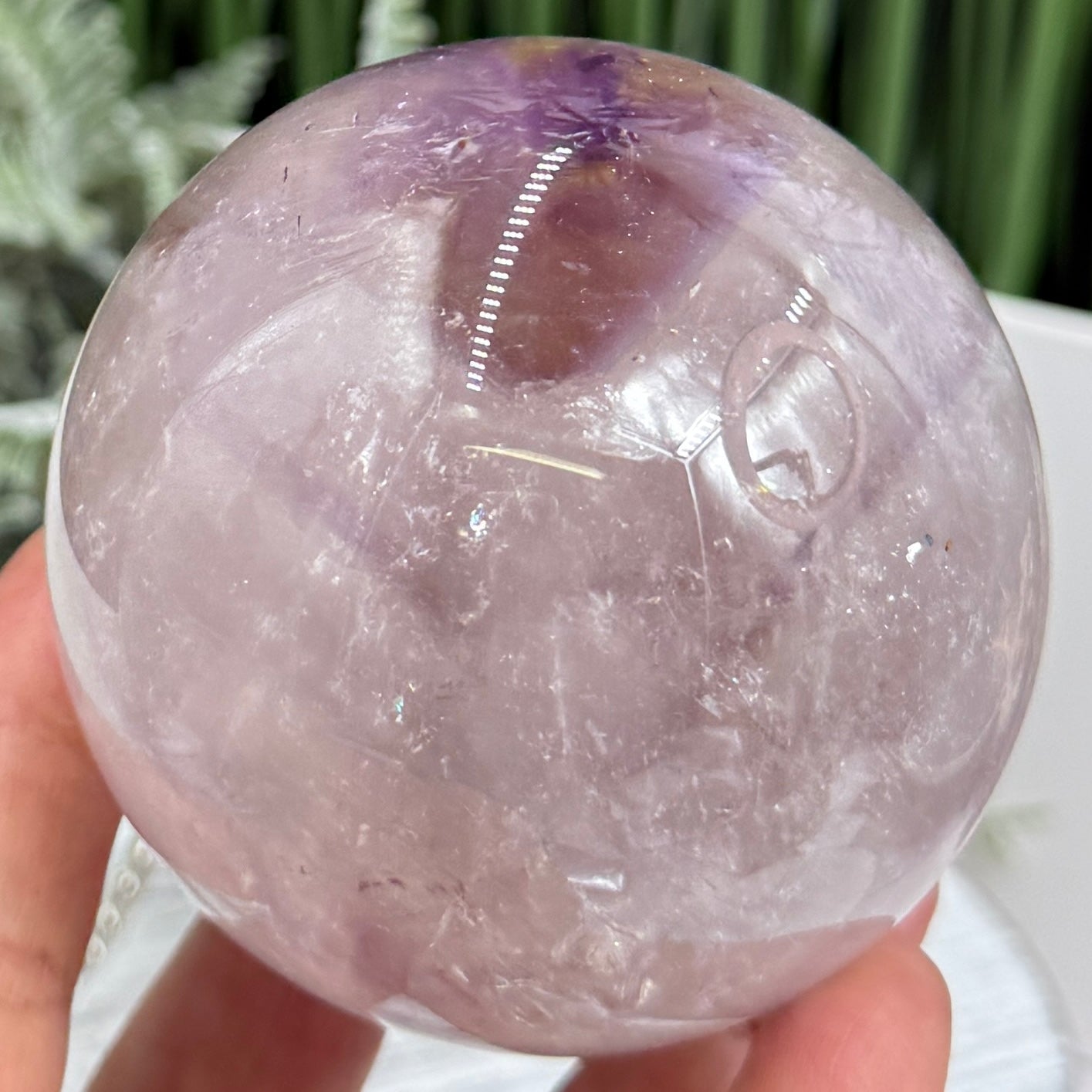 Ametrine Quartz Sphere Amethyst with Citrine Natural Crystal Ball 565g 74mm