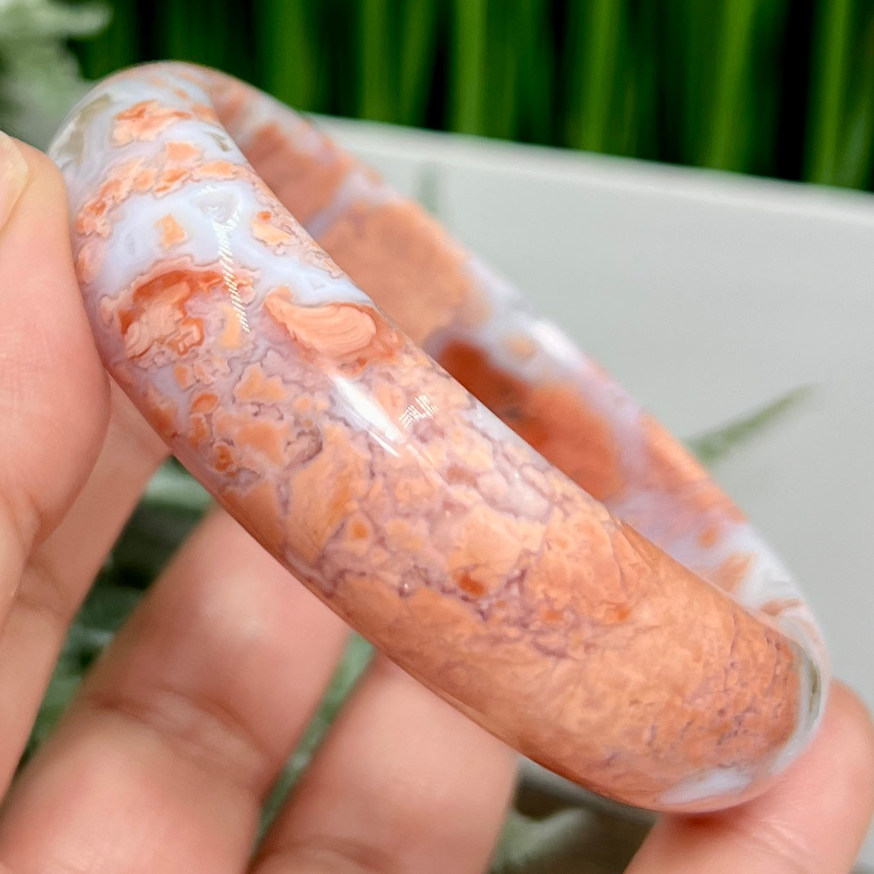 Pink Cotton Candy Druzy Agate Bangle Crystal Jewellery Gemstone 58mm