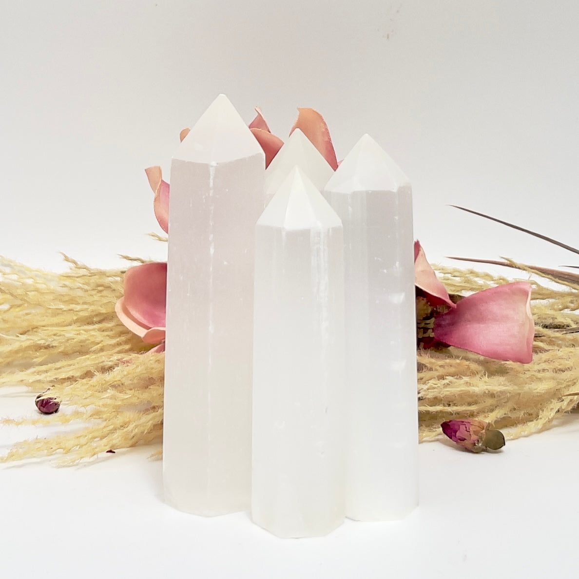 Satin Spar Selenite Points Towers Crystal Generators YOU CHOOSE