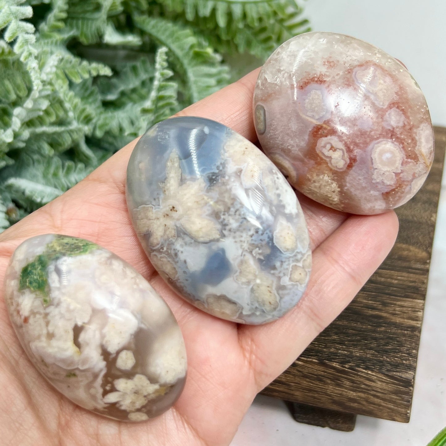 Flower Agate Palm Stones Meditation Crystals YOU CHOOSE