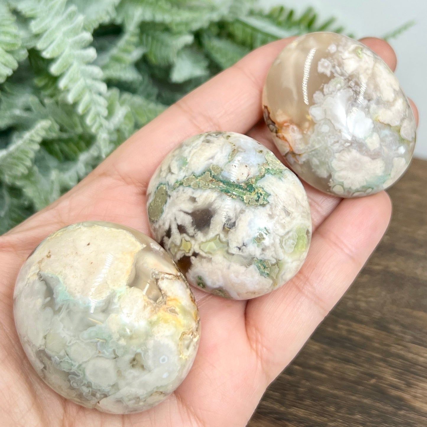 Flower Agate Palm Stones Meditation Crystals YOU CHOOSE