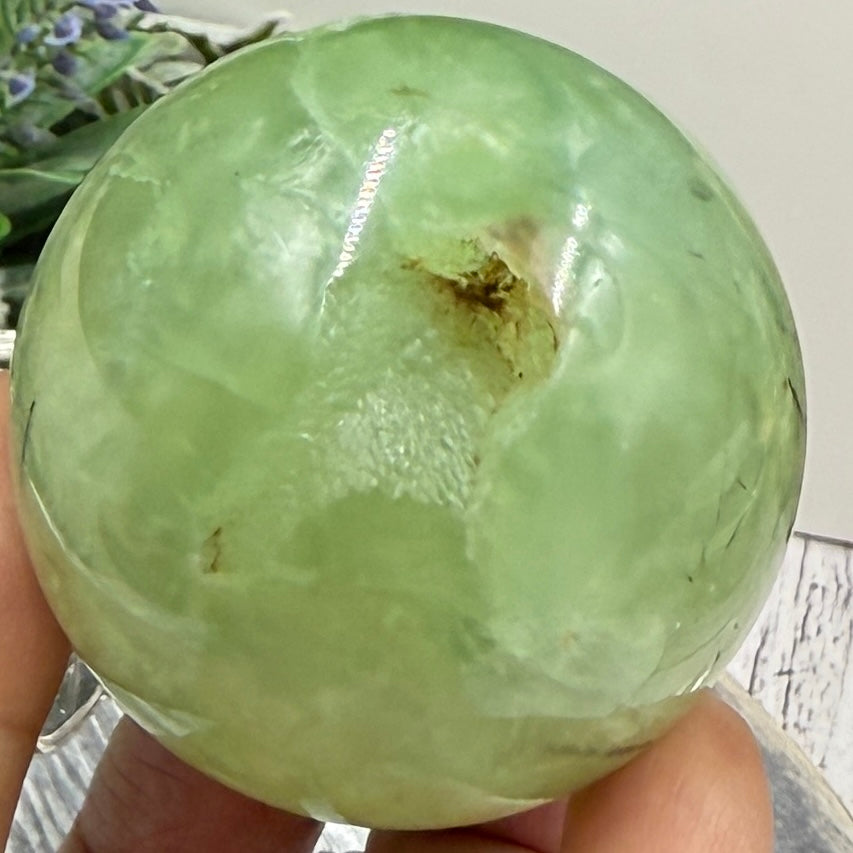 Prehnite with Epidote Sphere Healing Crystal Ball 218g 52mm