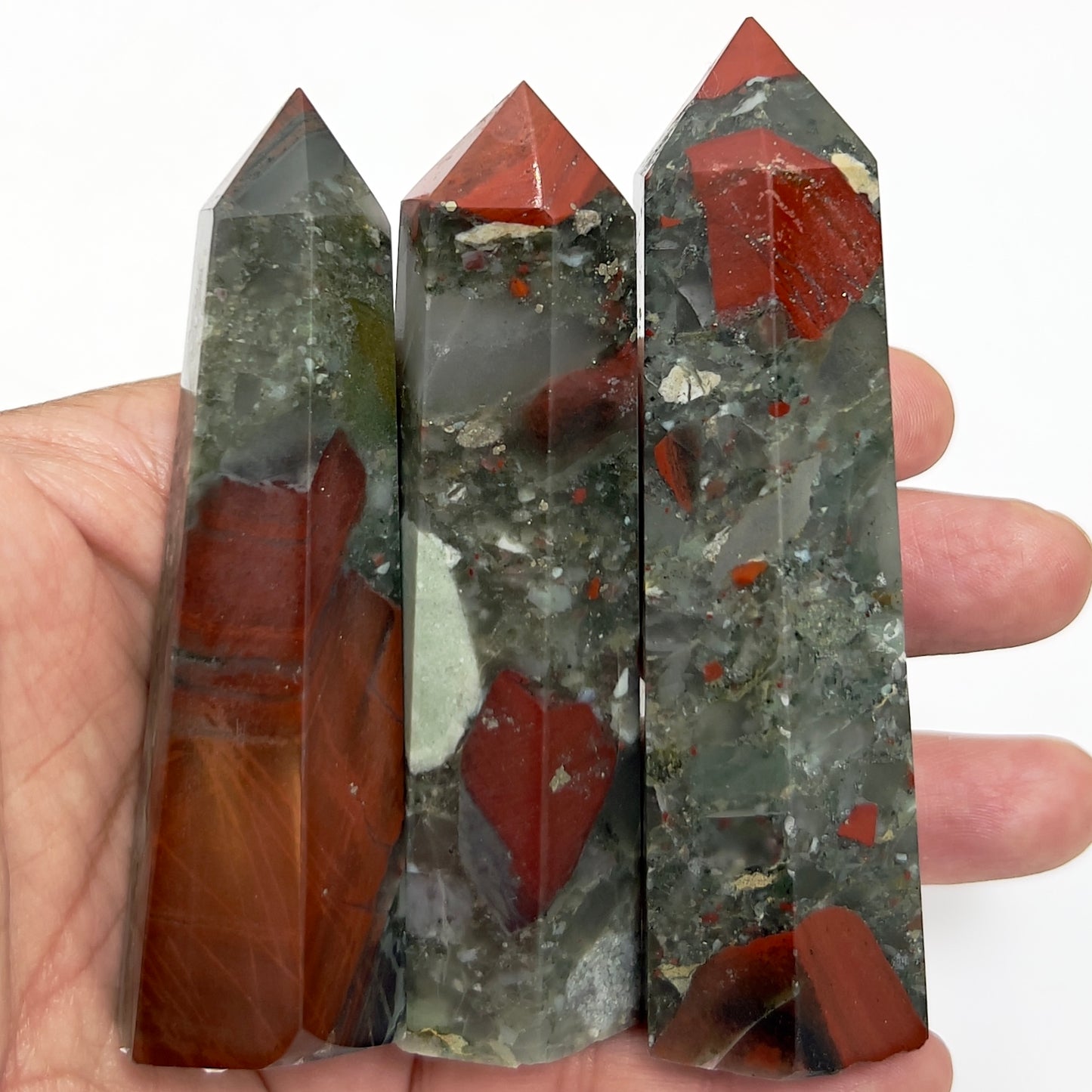 Setonite African Jasper Bloodstone Points Towers Crystal YOU CHOOSE