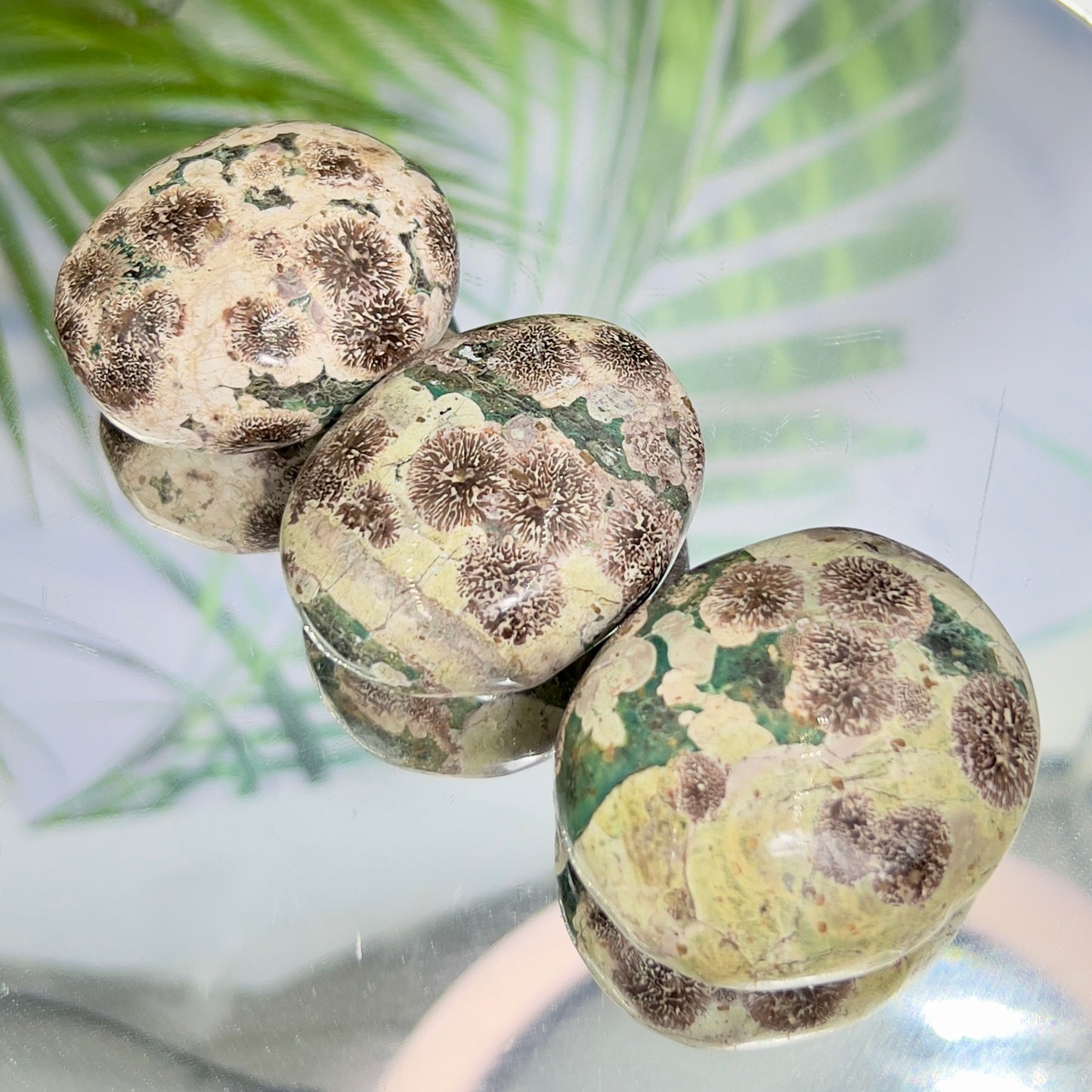 Russian Flower Cherry Blossom Jasper Palm Stone Crystals YOU CHOOSE