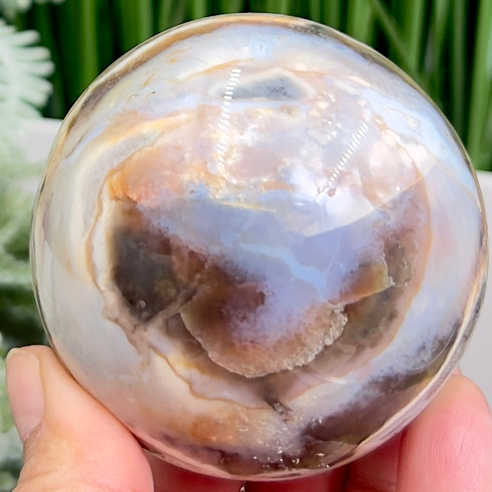 Ocean Sea Jasper Sphere Healing Crystal Ball 426g 67mm