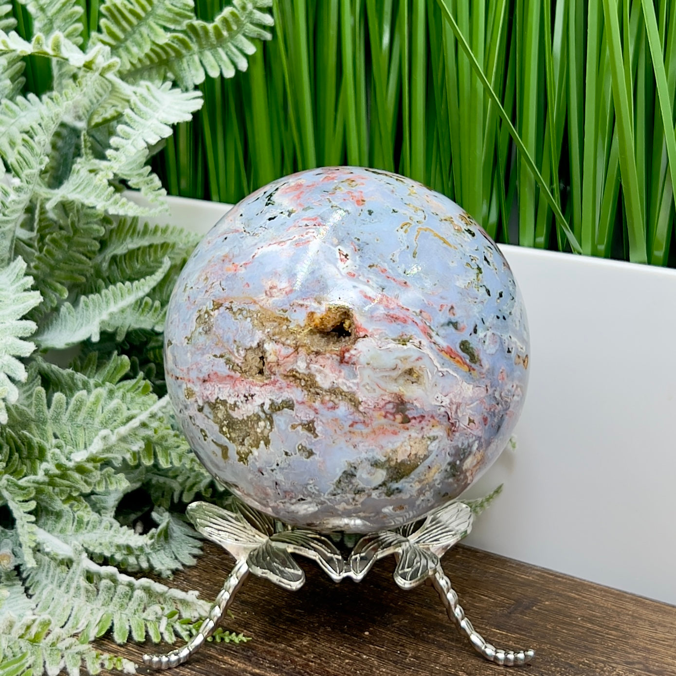 Ocean Sea Jasper Sphere Large Crystal Ball 1115g 94mm
