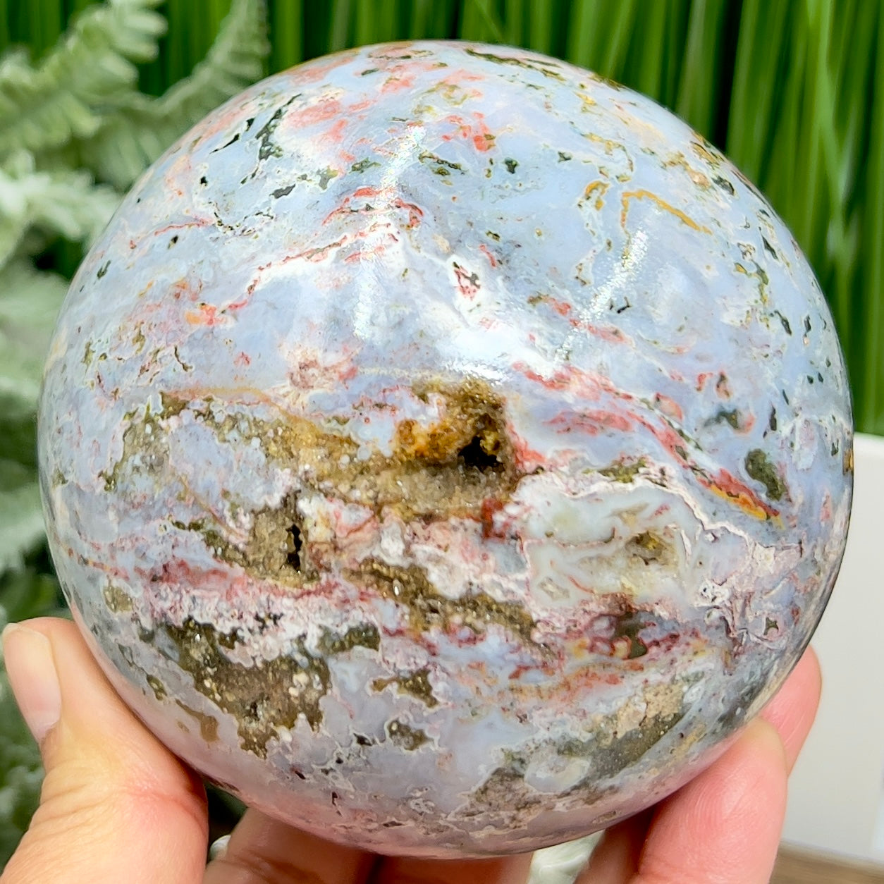 Ocean Sea Jasper Sphere Large Crystal Ball 1115g 94mm