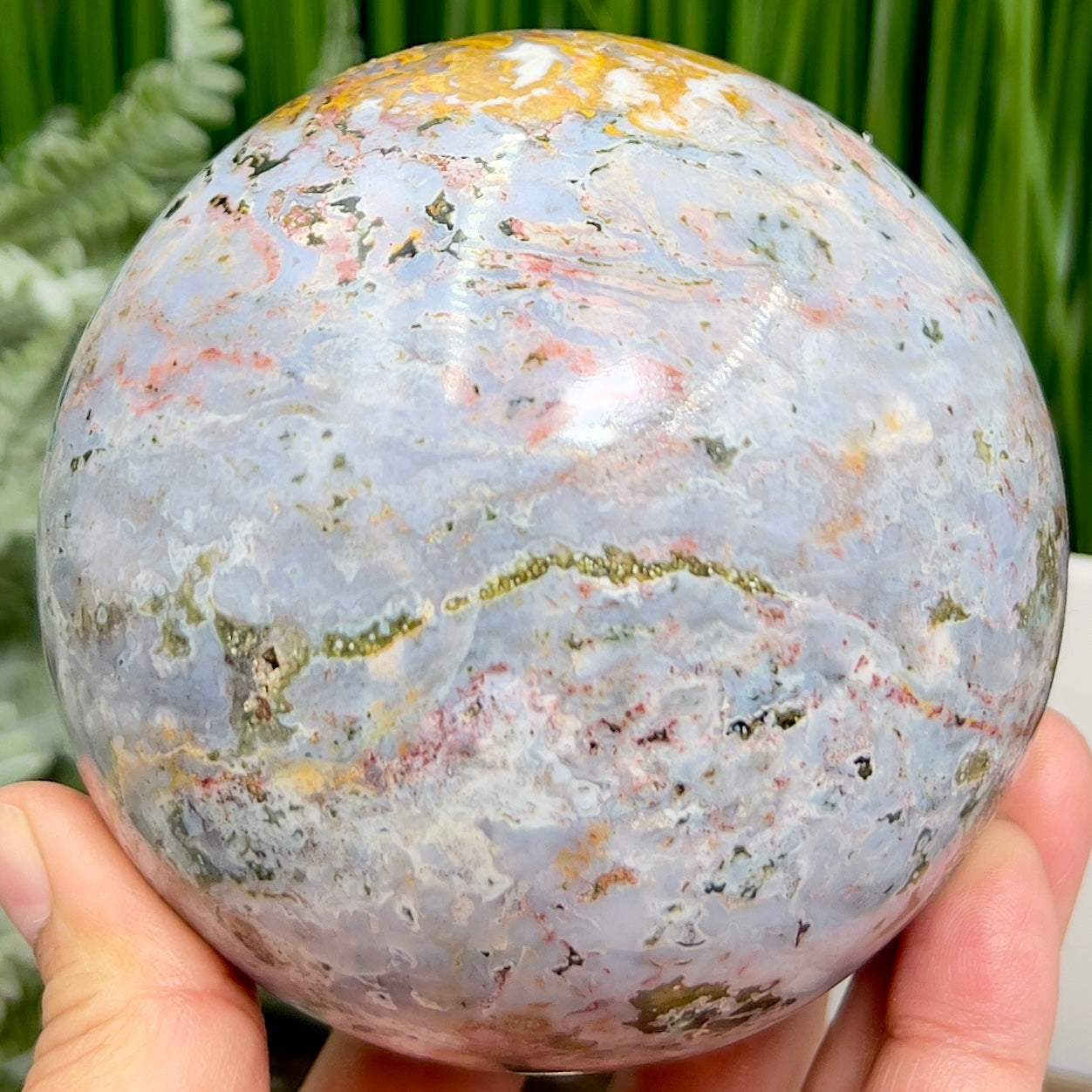 Ocean Sea Jasper Sphere Large Crystal Ball 1115g 94mm