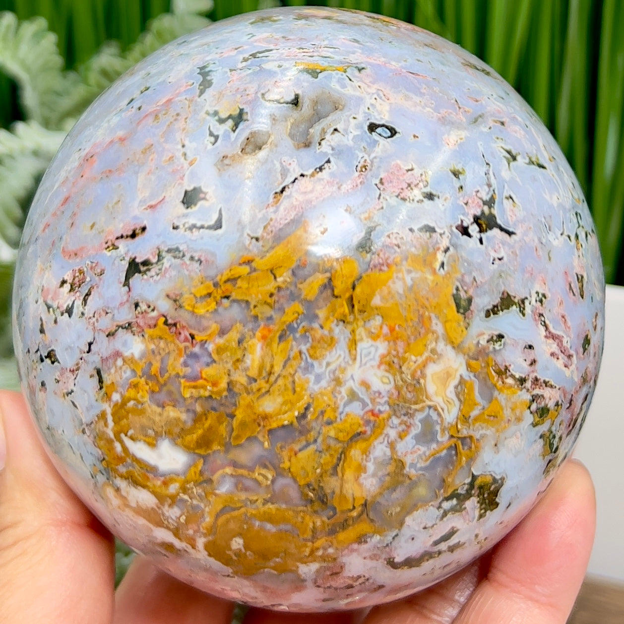 Ocean Sea Jasper Sphere Large Crystal Ball 1115g 94mm