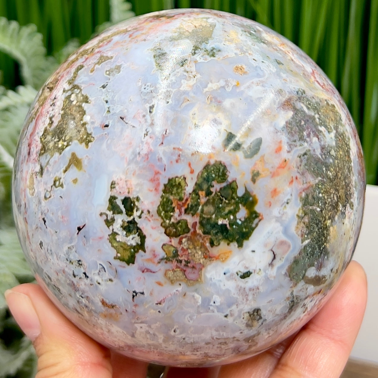Ocean Sea Jasper Sphere Large Crystal Ball 1115g 94mm