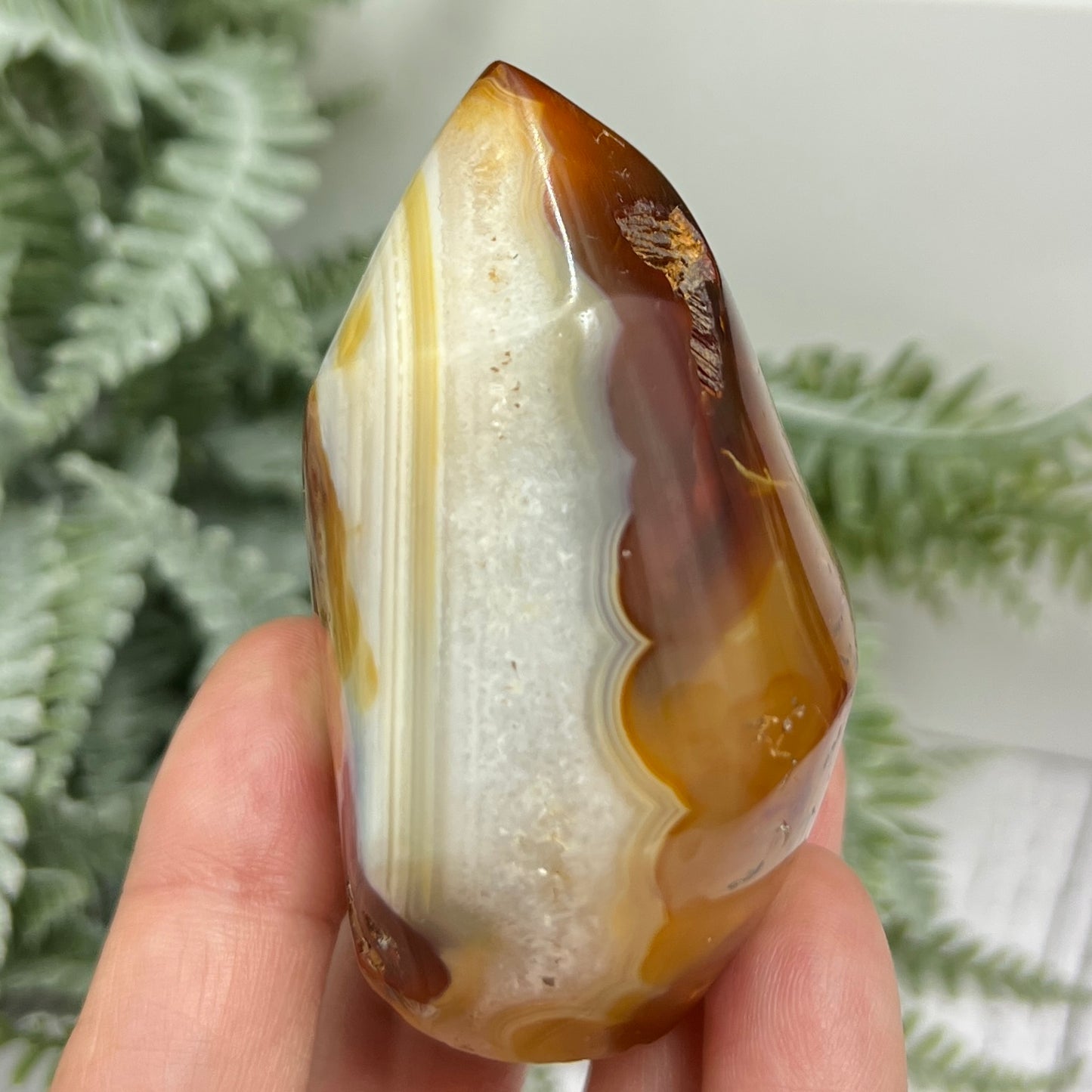 Carnelian Flame Stone of Endurance Motivation Healing Crystal Carving 176g
