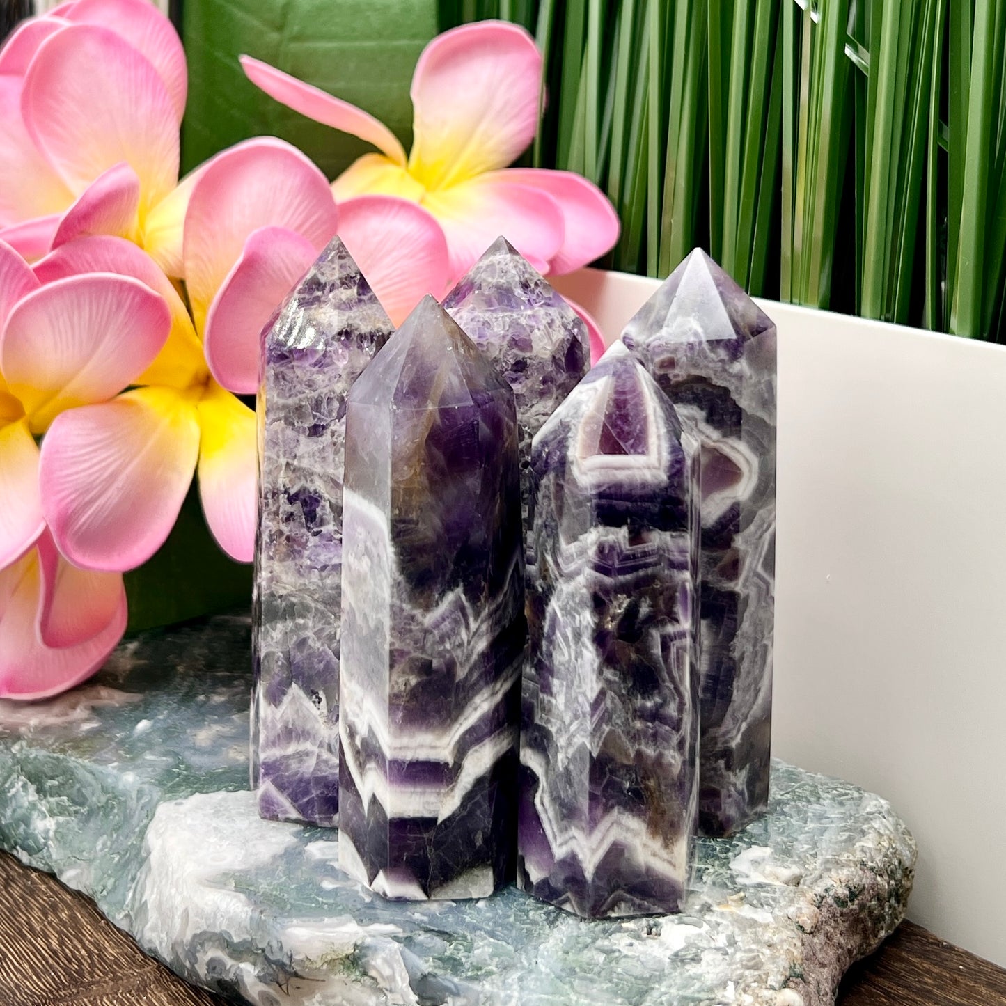 Chevron Dream Amethyst Points Towers Crystal Generators YOU CHOOSE