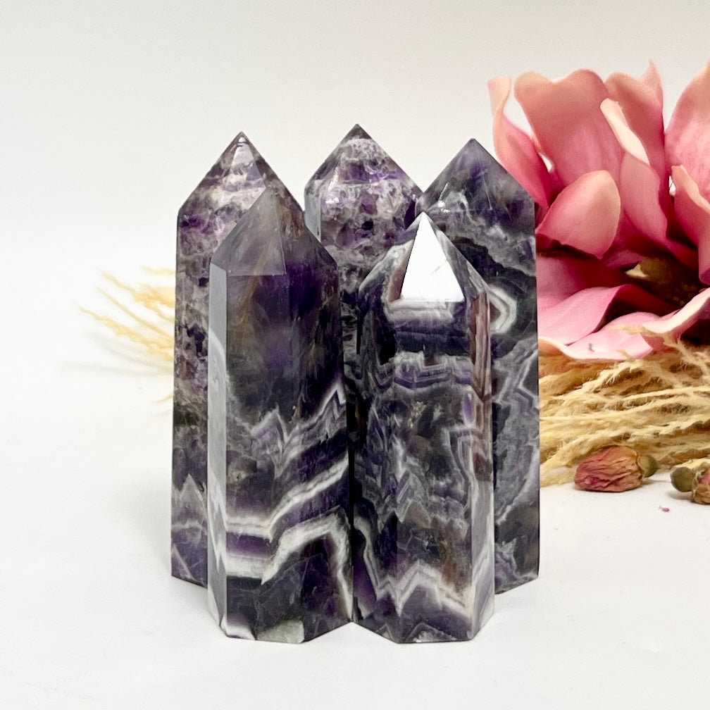 Chevron Dream Amethyst Points Towers Crystal Generators YOU CHOOSE