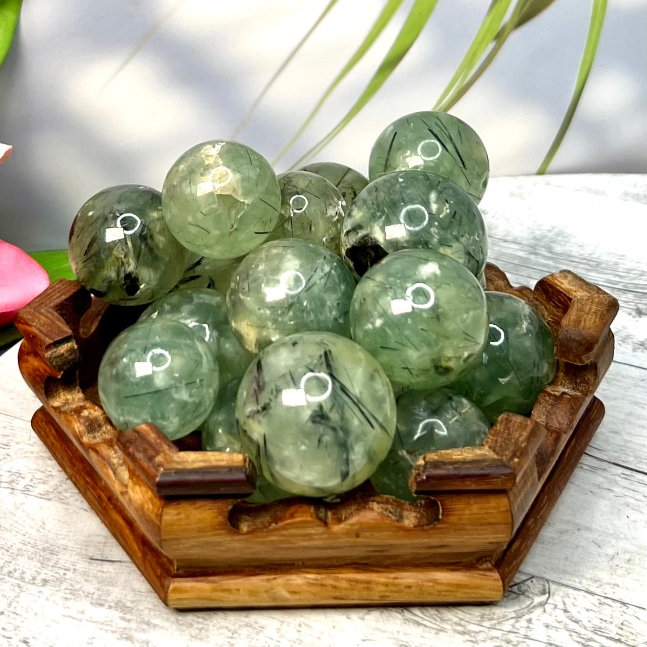 Mini Prehnite with Epidote Spheres Crystal Spheres YOU CHOOSE