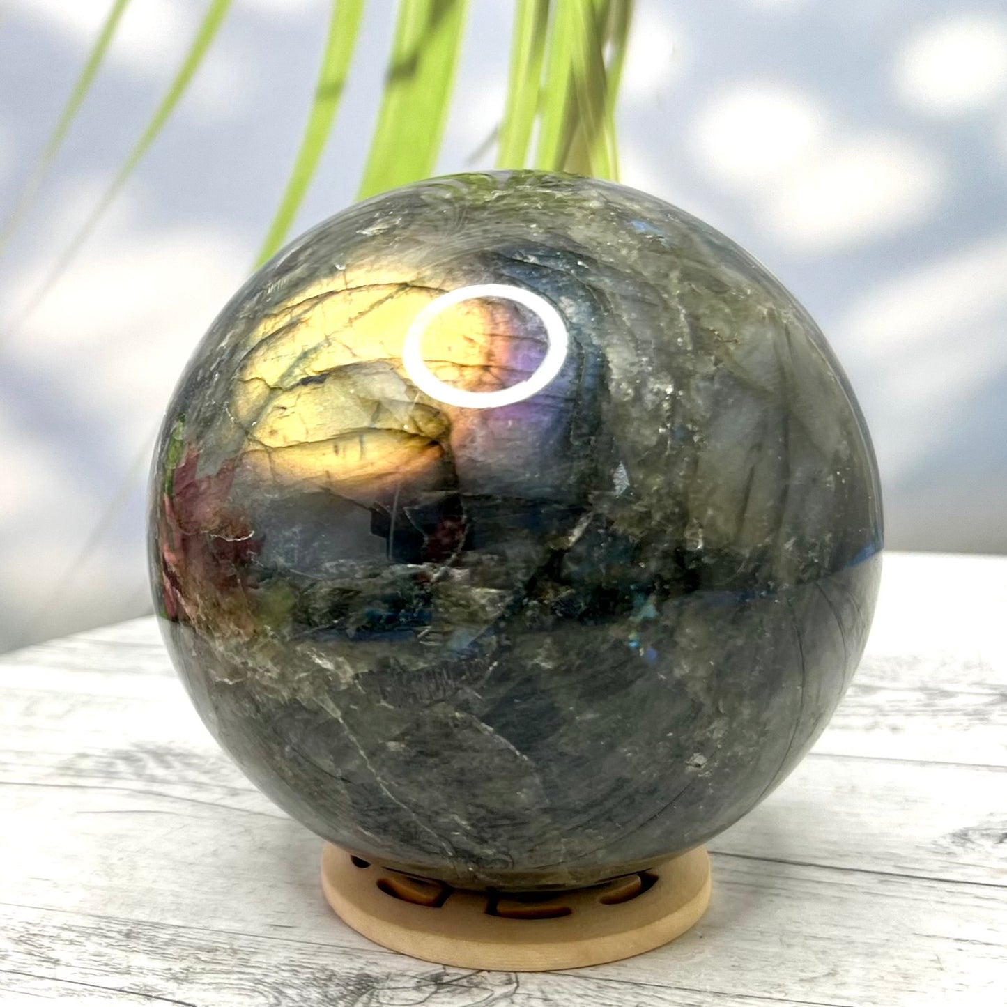 Large Sphere Crystal Ball Labradorite 1048g 90mm