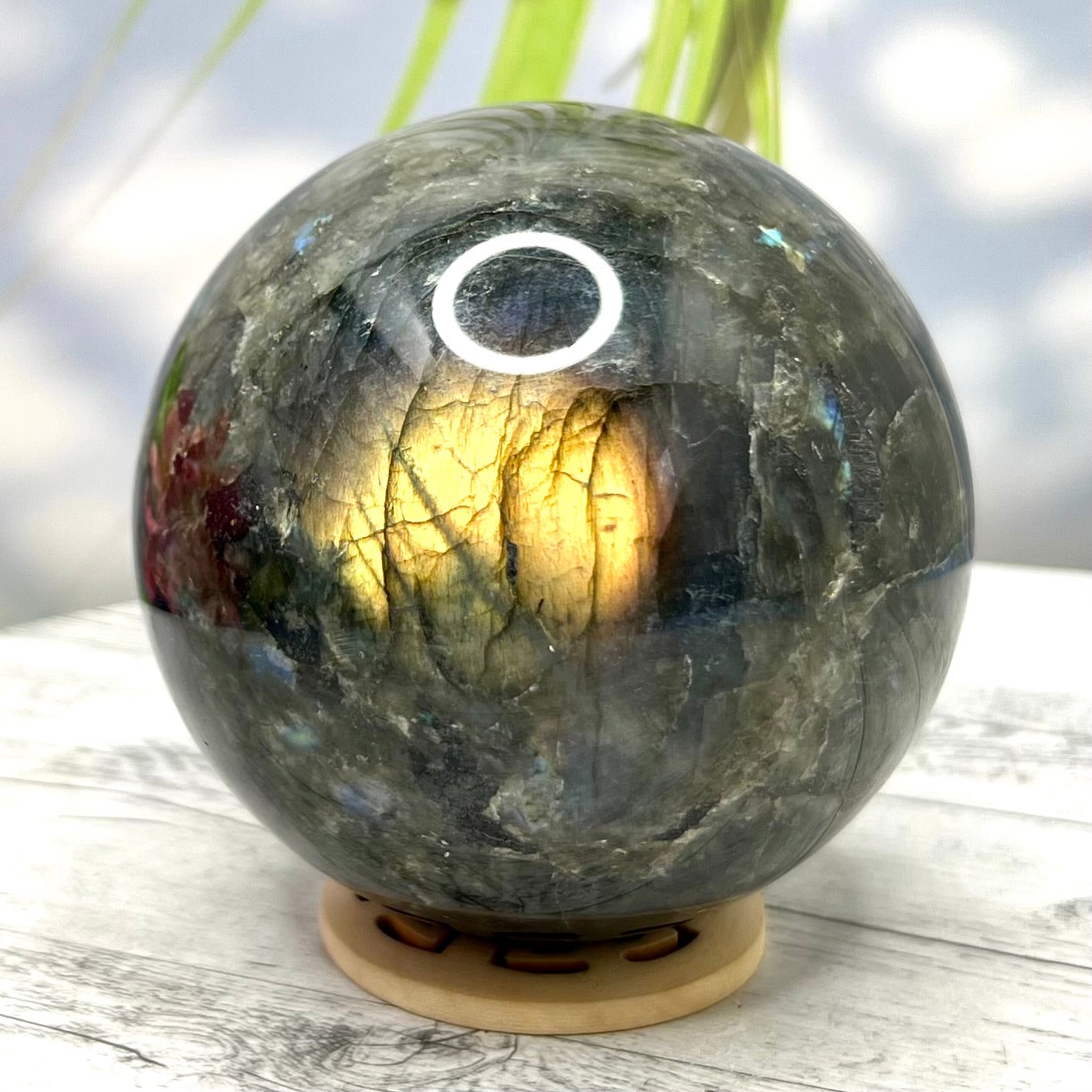 Large Sphere Crystal Ball Labradorite 1048g 90mm