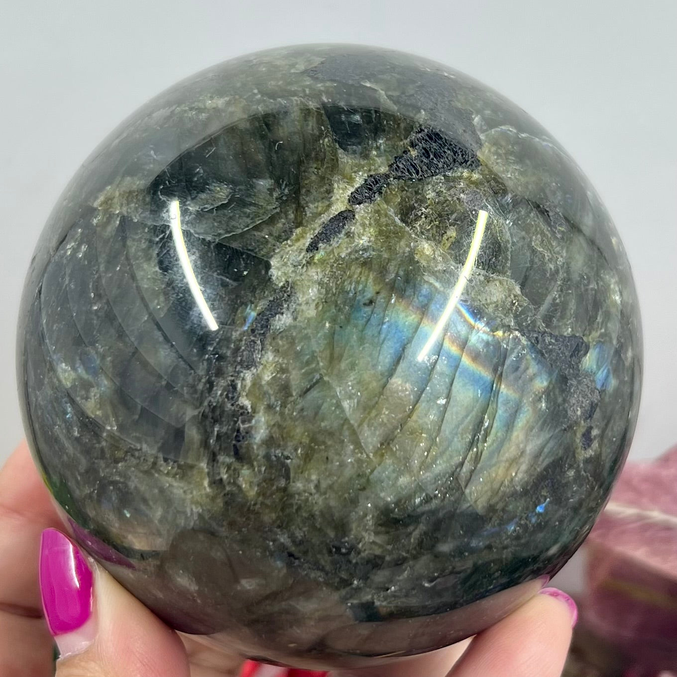 Large Sphere Crystal Ball Labradorite 1048g 90mm