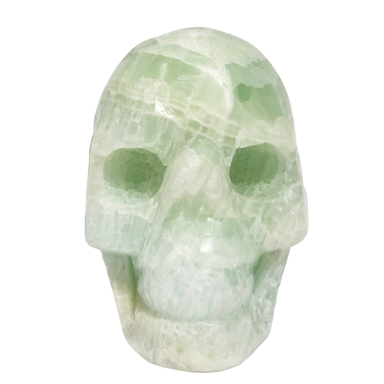 Pistachio Calcite Skull Healing Crystal Carving 785g