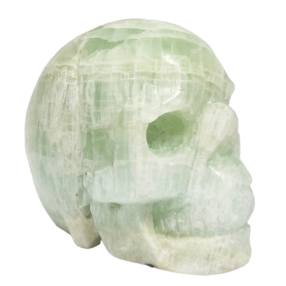 Pistachio Calcite Skull Healing Crystal Carving 785g
