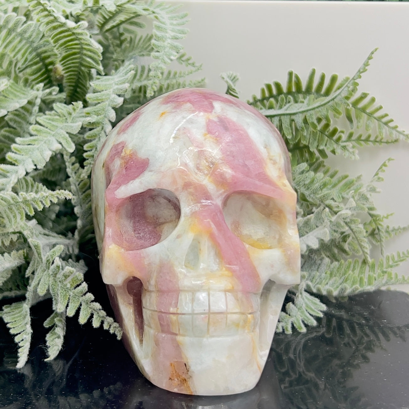 Pink Tourmaline in Feldspar Skull High Quality Healing Crystal Carving 1186g