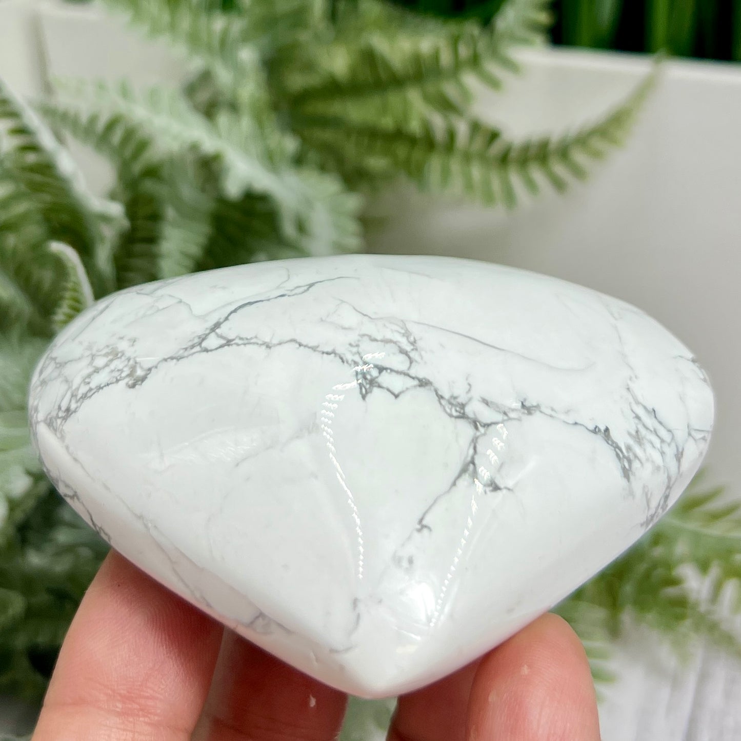 Howlite Heart Healing Crystal Carving 244g