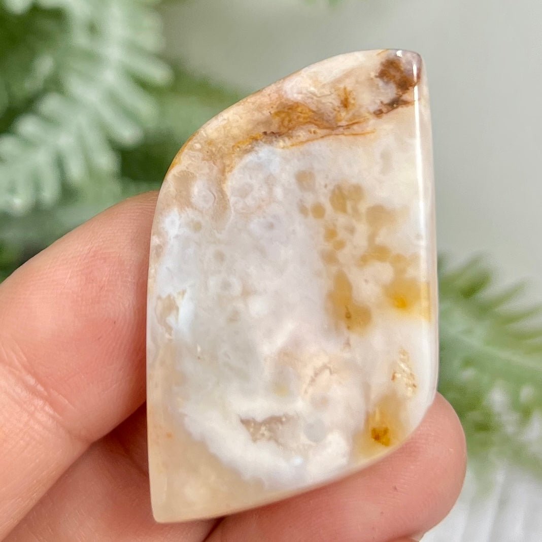 Flower Agate Gemstone Cabochon DIY Jewellery Making Wire Wrapping Crystal 18g