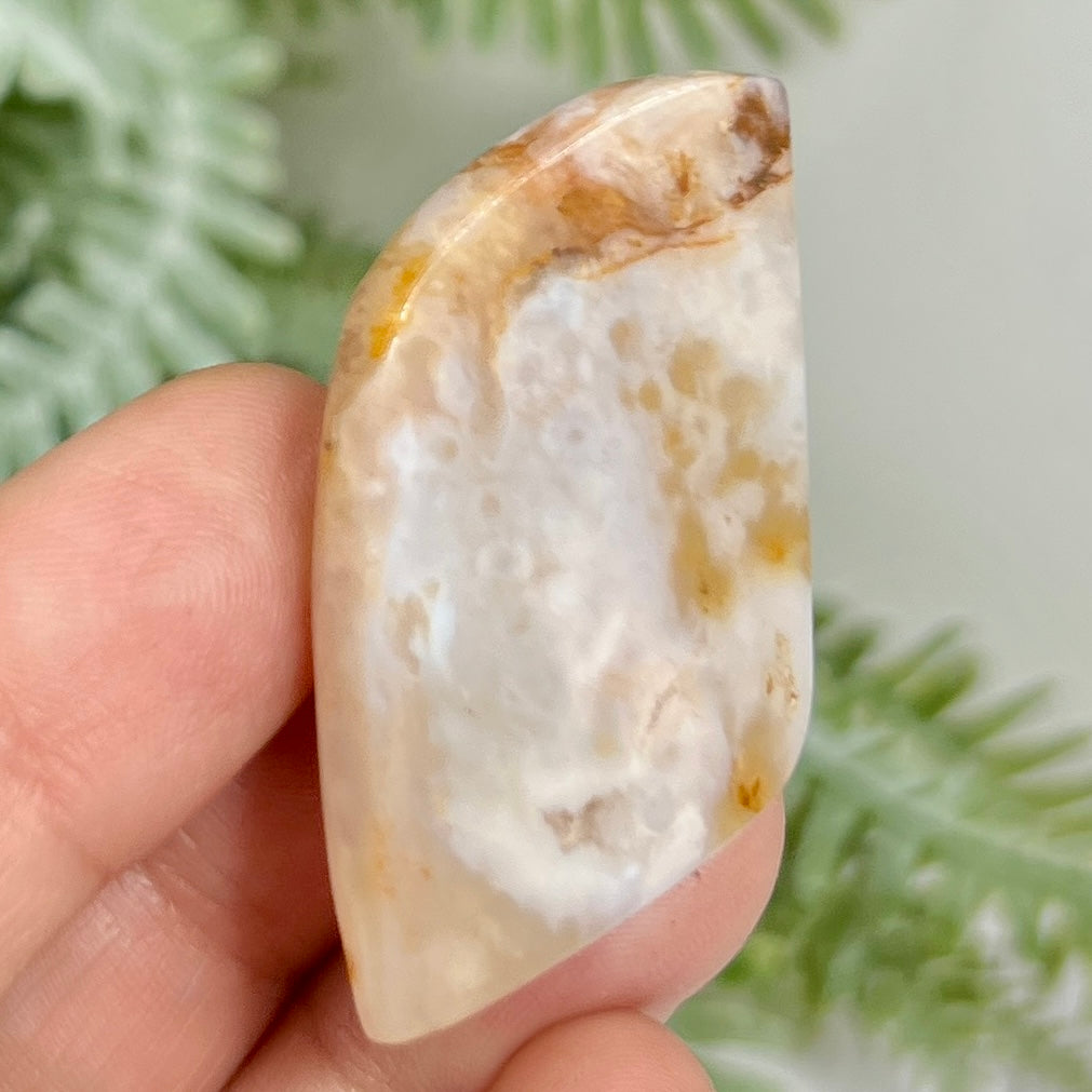 Flower Agate Gemstone Cabochon DIY Jewellery Making Wire Wrapping Crystal 18g