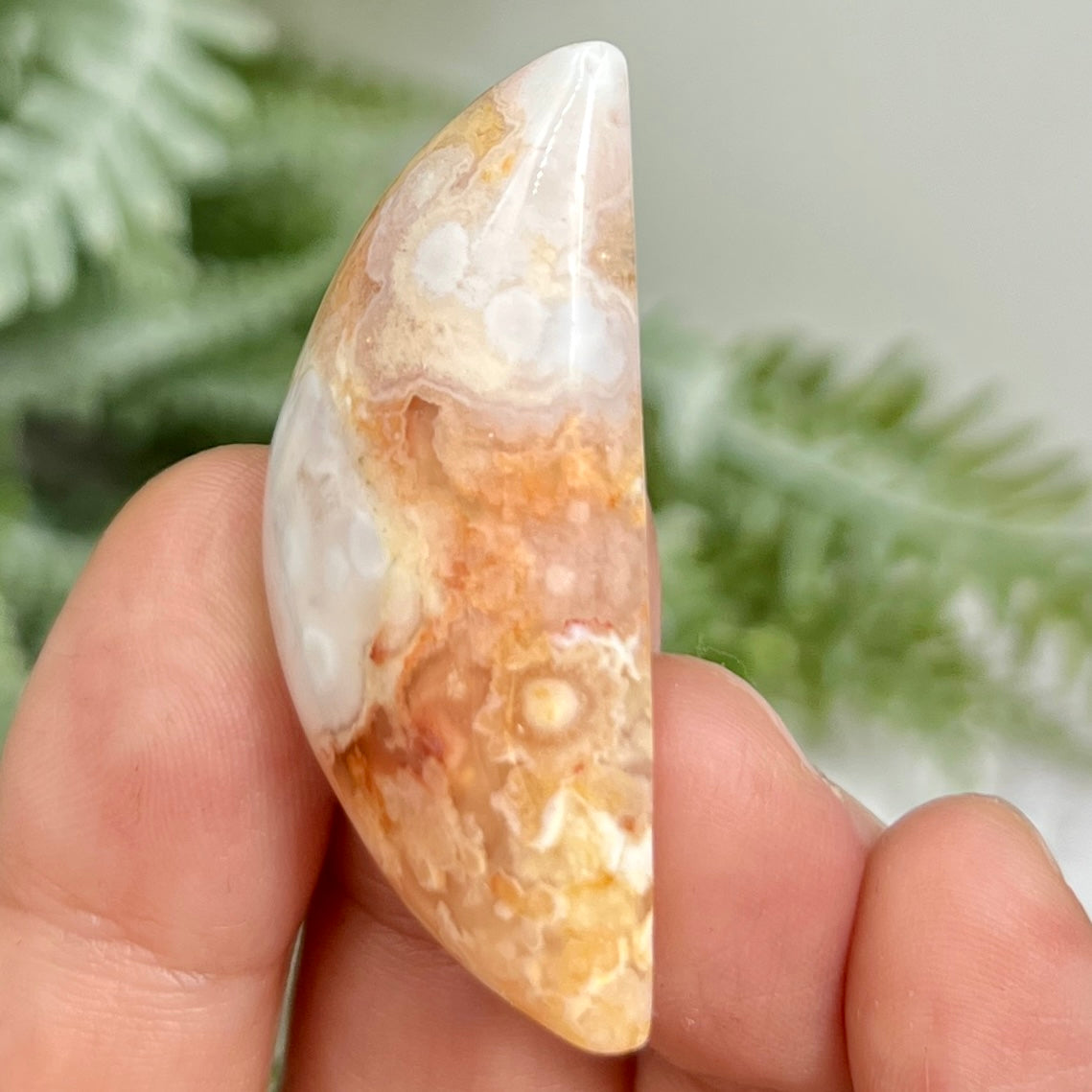 Flower Agate Gemstone Cabochon DIY Jewellery Making Wire Wrapping Crystal 14g