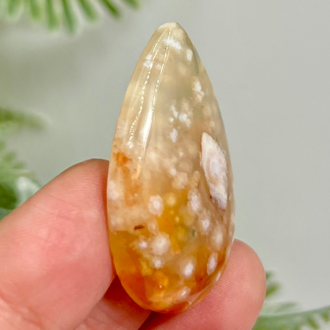 Flower Agate Gemstone Cabochon DIY Jewellery Making Wire Wrapping Crystal 12g