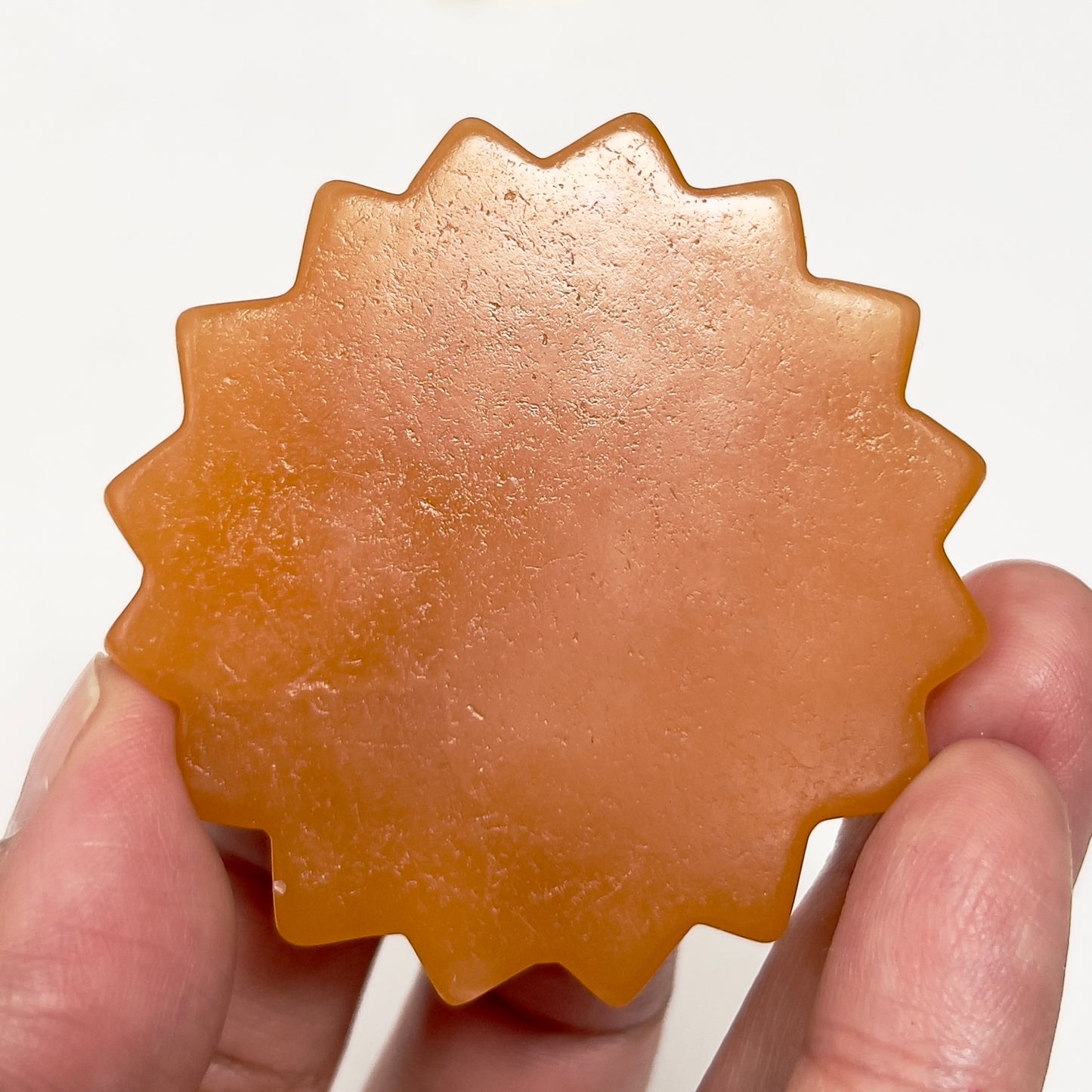 Orange Calcite Sunflower with Stand Healing Crystal Carving