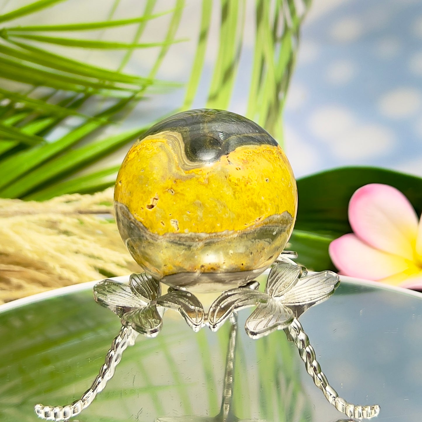Bumblebee Jasper Sphere Healing Crystal Ball 238g 56mm