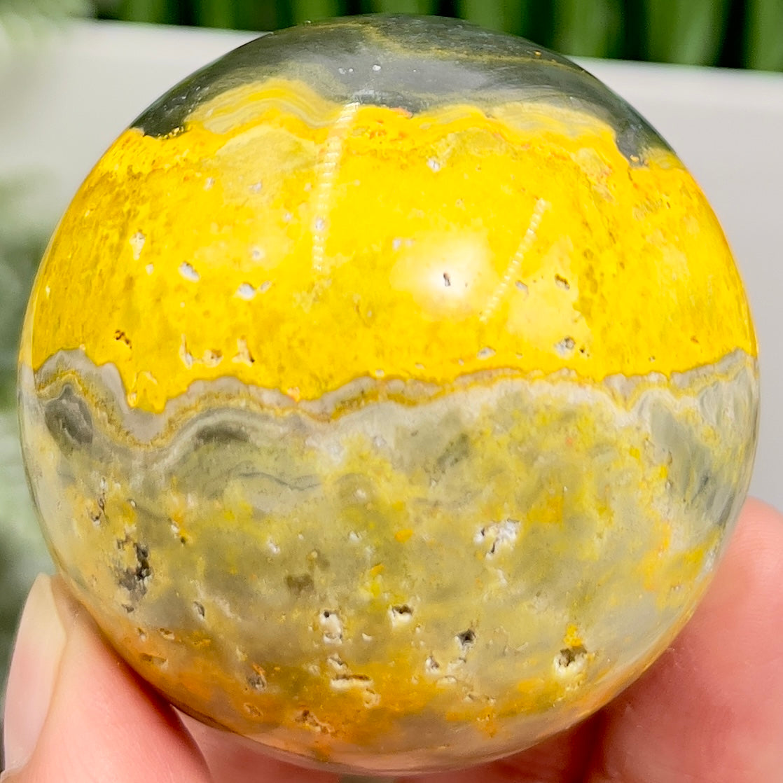 Bumblebee Jasper Sphere Healing Crystal Ball 238g 56mm