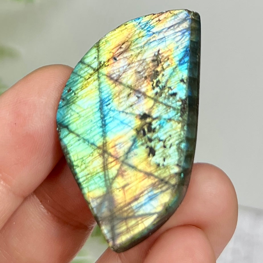Labradorite Gemstone Cabochon DIY Jewellery Making Wire Wrapping Crystal 16g