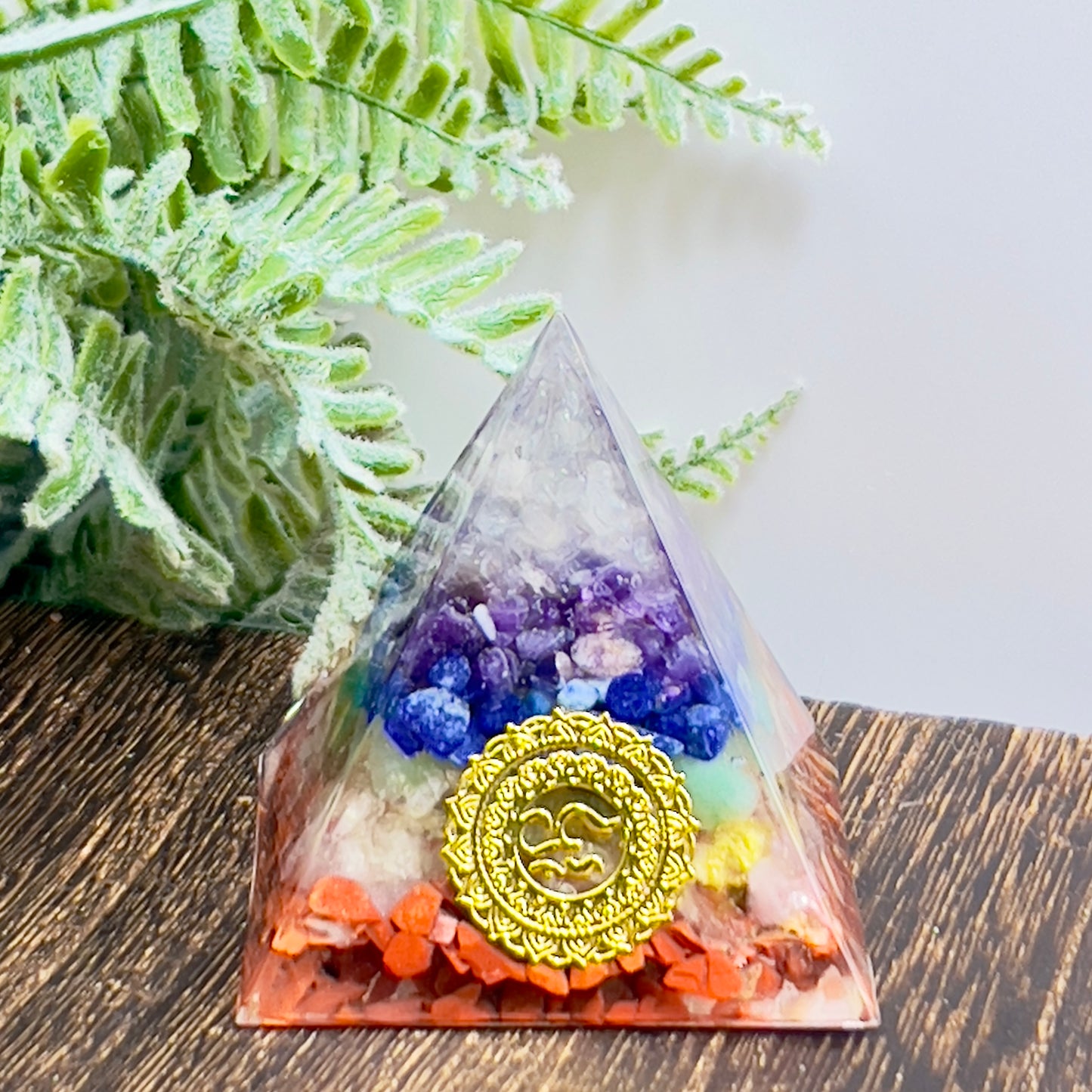 Chakra Gemstones Energy Crystal Orgonite Pyramid