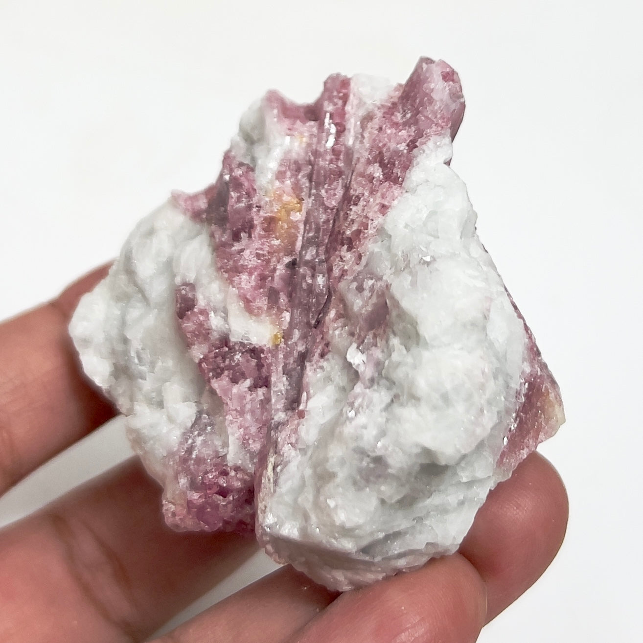 Pink Tourmaline in Feldspar Natural Healing Crystal Raw Specimen 112g