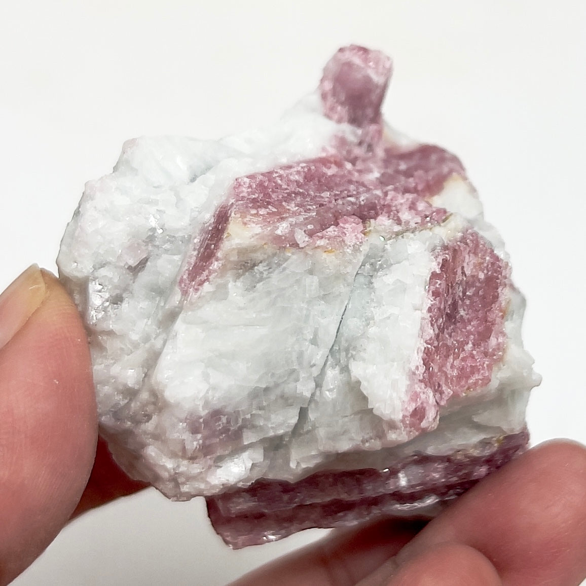 Pink Tourmaline in Feldspar Natural Healing Crystal Raw Specimen 112g