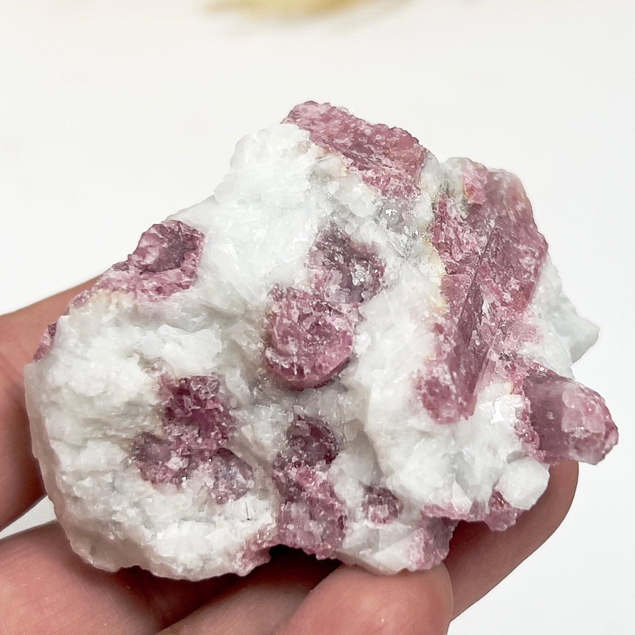 Pink Tourmaline in Feldspar Natural Healing Crystal Raw Specimen 112g