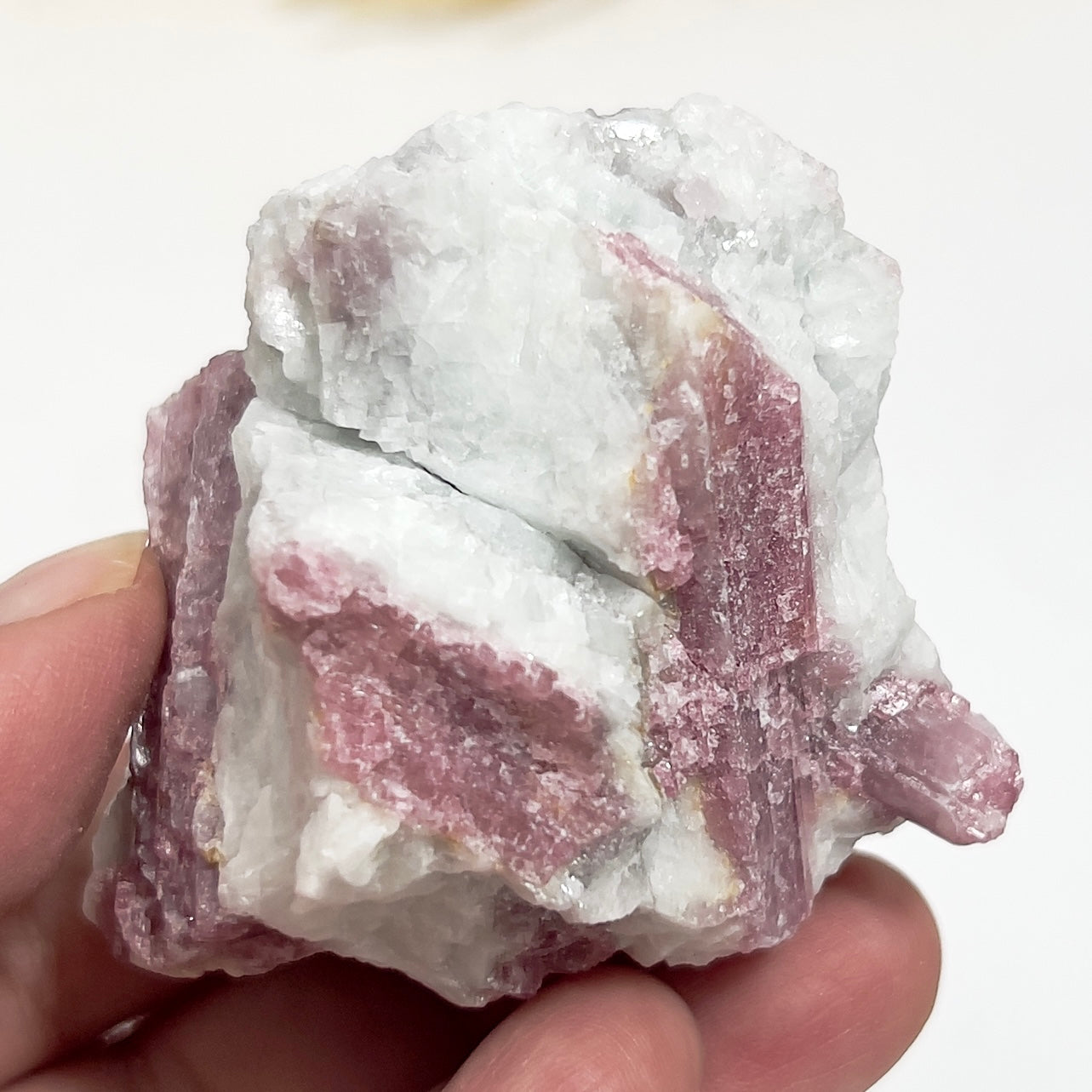 Pink Tourmaline in Feldspar Natural Healing Crystal Raw Specimen 112g