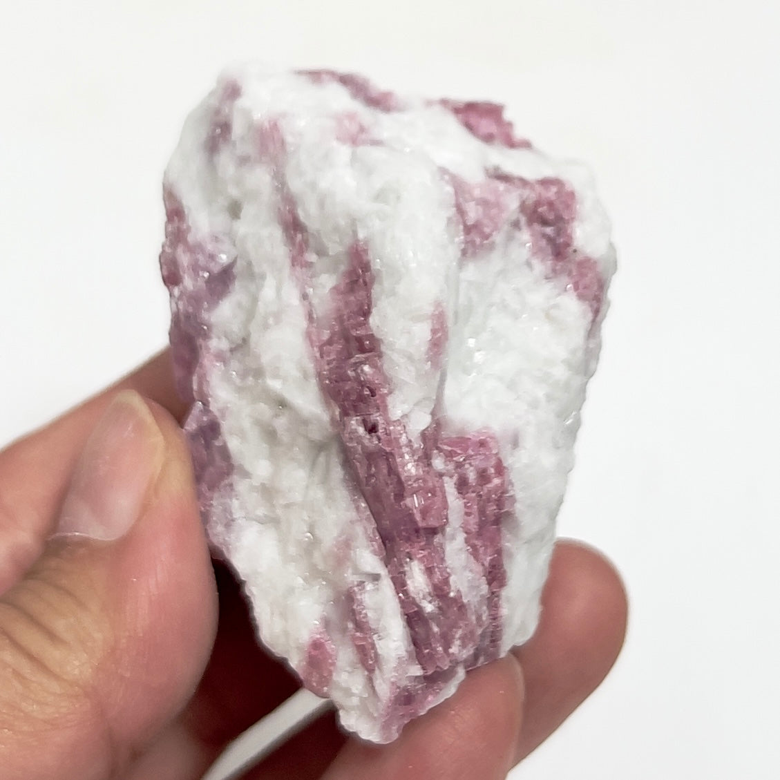 Pink Tourmaline in Feldspar Natural Healing Crystal Raw Specimen 87g